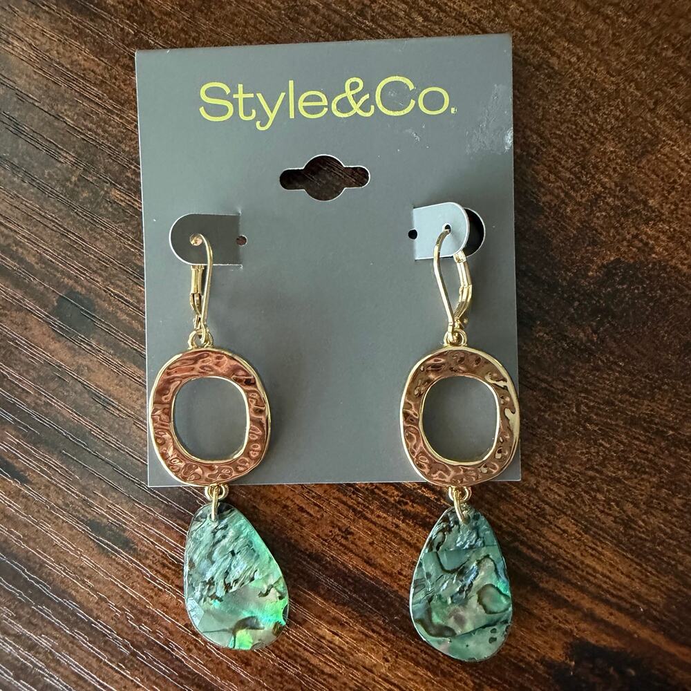 Style & Co Beaded Gold-Tone Double Drop Earrings